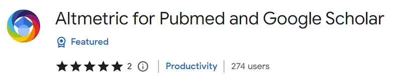 Altmetric for Pubmed and Google Scholar Chrome Extension