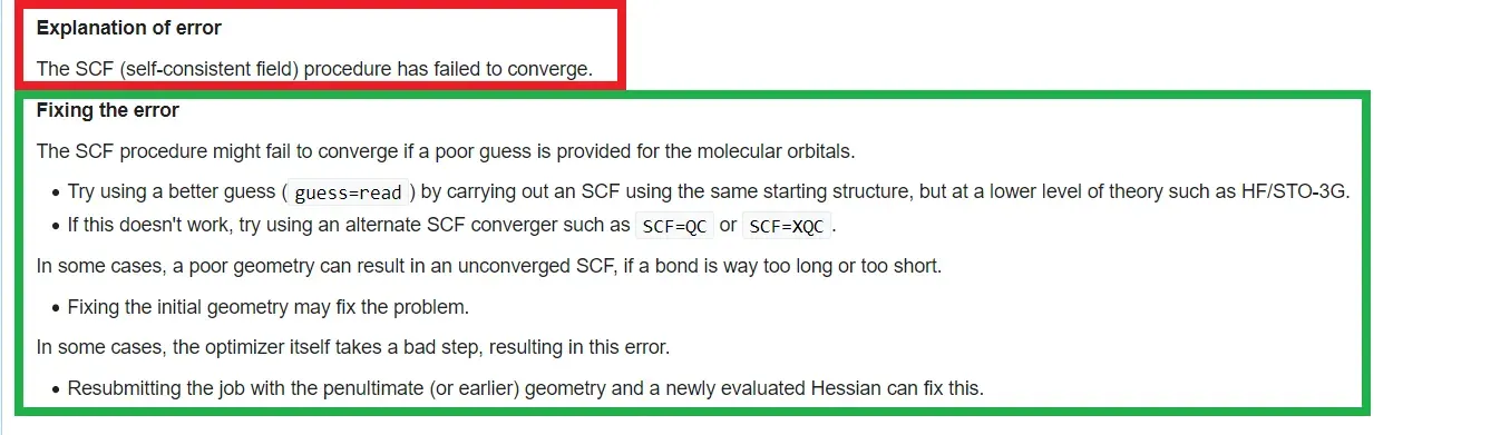 Explanation of convergence failure