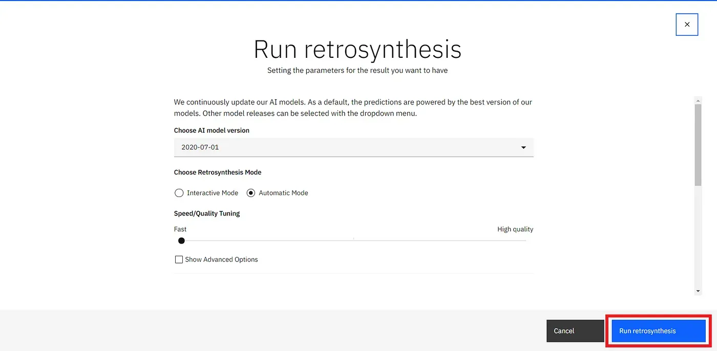 Setting all the parameters, quality and AI model