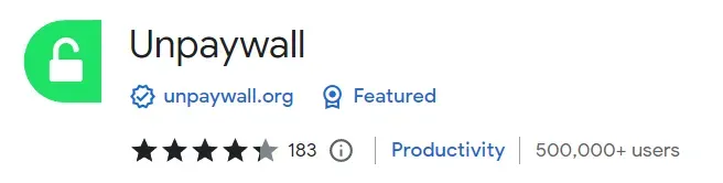 Unpaywall Chrome Extension